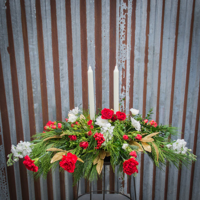 Christmas Centerpiece - Elongated from Marion Flower Shop in Marion, OH